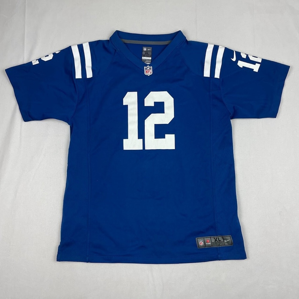 Andrew Luck Indianapolis Colts #12 Football Home Jersey Blue Youth‎ XL